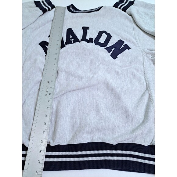 Vintage Champion Size XL Reverse Weave Avalon Varsity Gray Navy Blue 90s Sweater - Picture 11 of 12